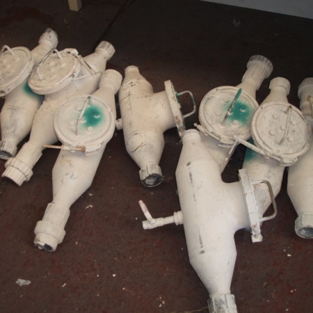 In-line Stainless Steel pipe magnets 2inch diameter, 8 available.