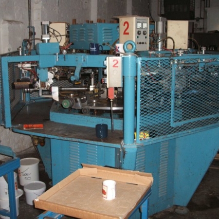 Malkin Model 375 five colour screen printing machine suitable for glass and ceramic hollowware