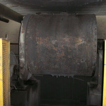 Edwards & Jones 4ft 6" diameter x 4ft 6" long porcelain lined Ball Mill complete with "A" frame supports and 7.5 HP drive.