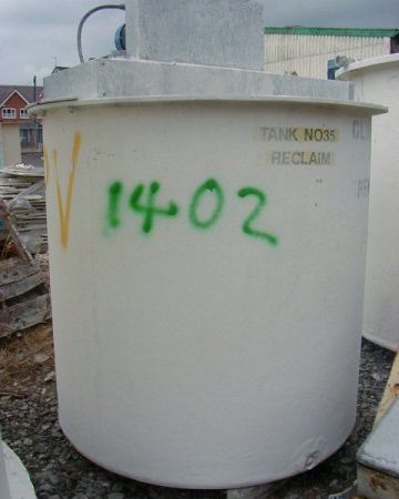 Fibre glass storage tank 5’ x 5’ Stainless steel Gate type Agitation